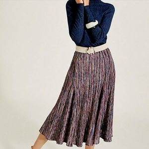 Maeve Multi Colored A-line Midi Knit Skirt